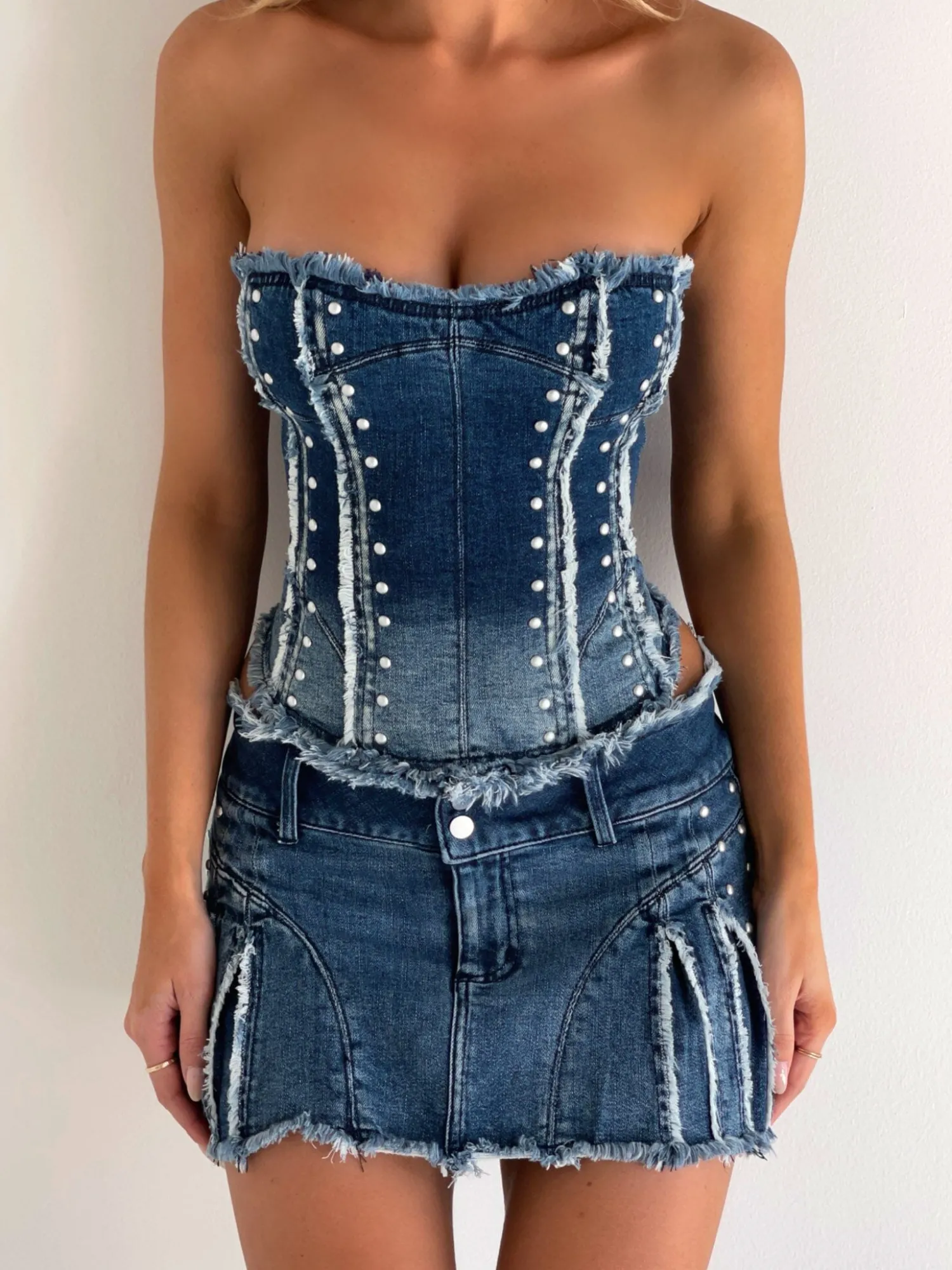 Broad Textiles BENTLEY CORSET TOP DENIM Fashion