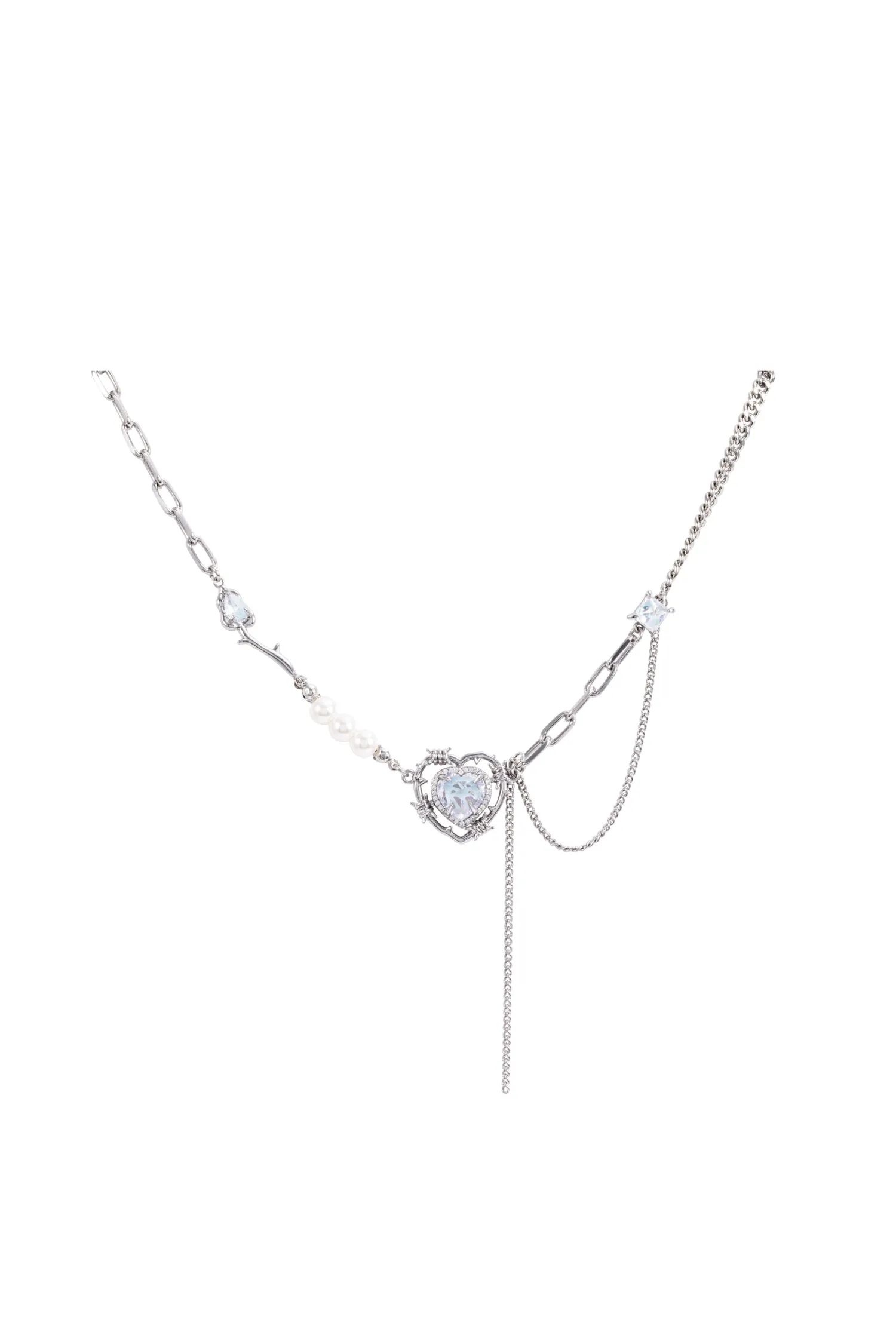 PIONEER XIANFENGSHIPIN CRYSTALE NECKLACE SILVER Clearance