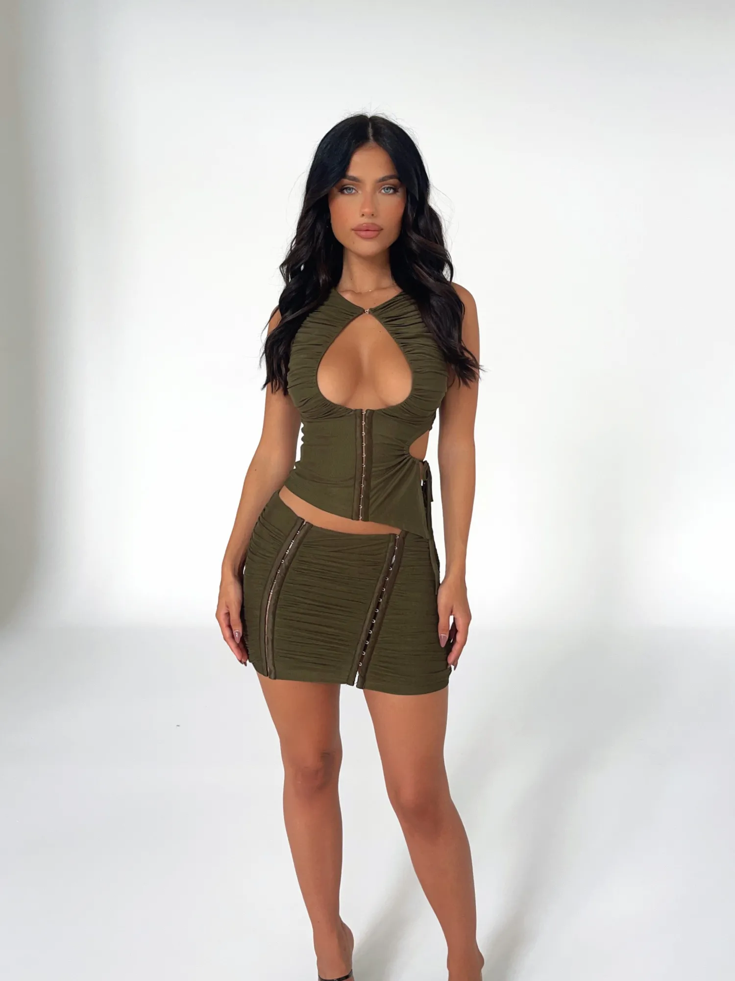 Romance HAYDEN SKIRT MINI FOREST GREEN - OUTCAST EXCLUSIVES FORESTGREEN Shop